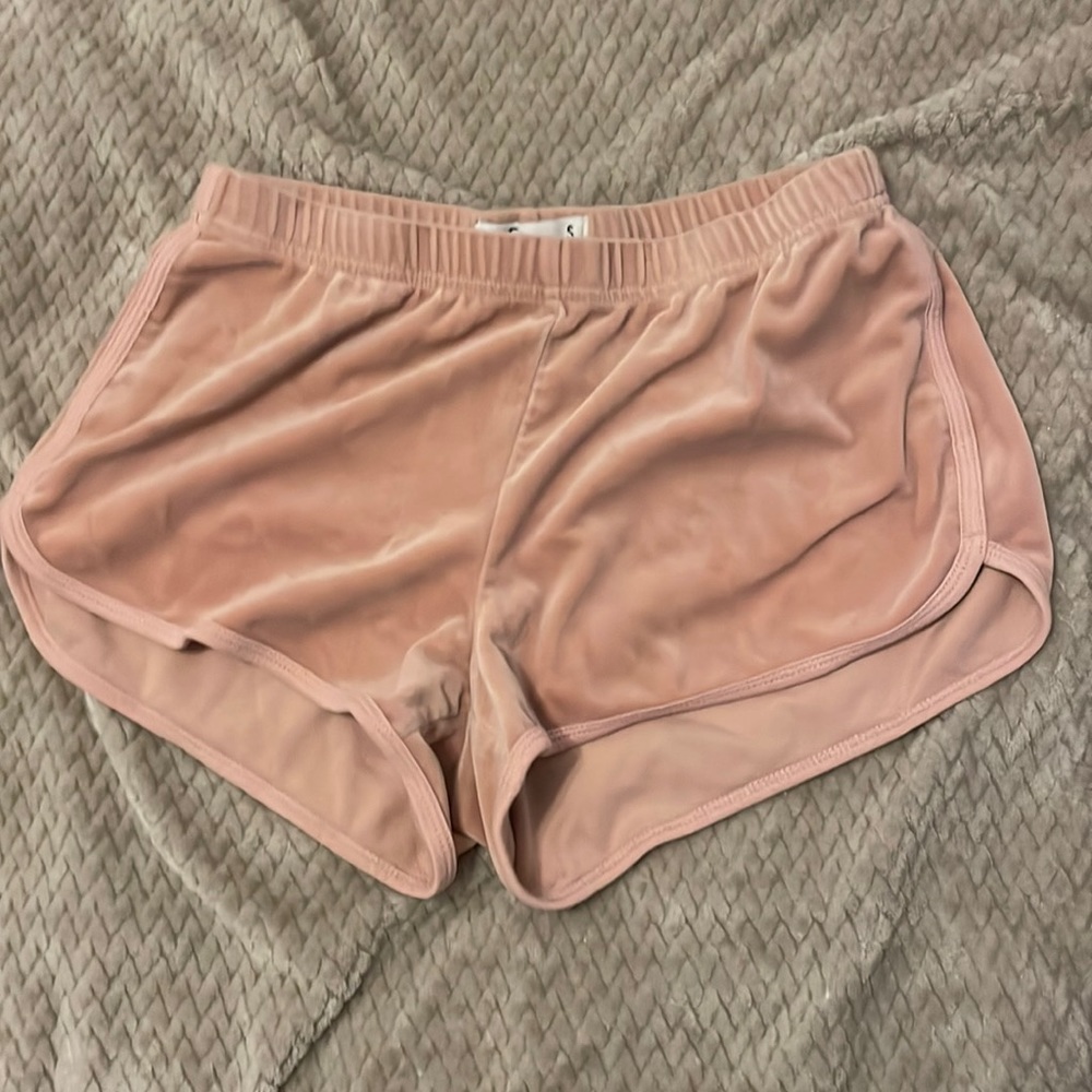 Pink Velvet lounge shorts